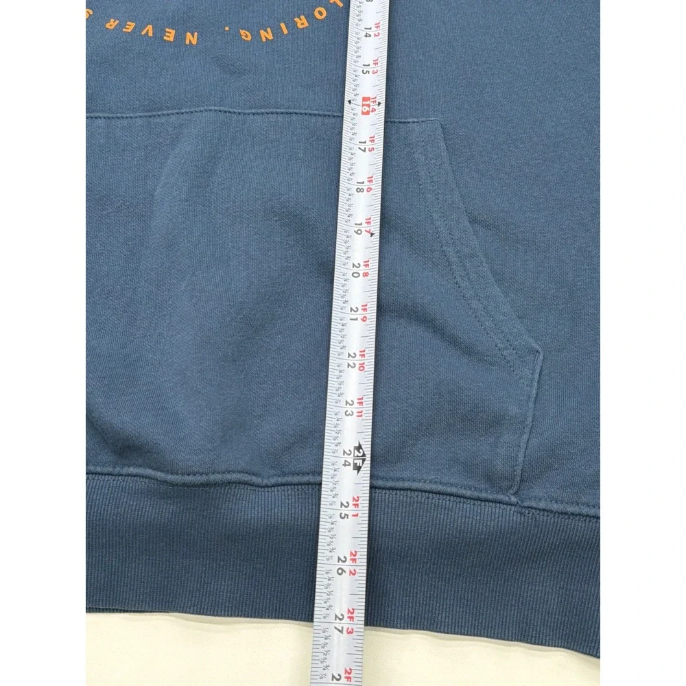 The North Face Mens Blue Never Stop Exploring Graphic Pullover Hoodie Large